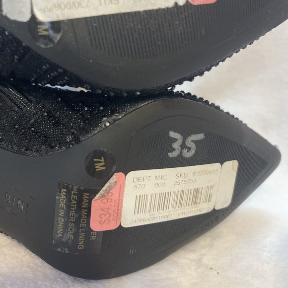 READ DESC GIANNI BINI Jewel Heel Dress Booties Ankle Boots Fabric Upper Gray 7M - Picture 6 of 12